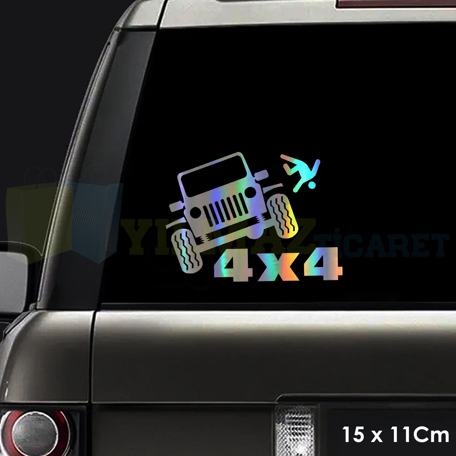 Toyota Ford Jeep Mitsubishi Off Road 4x4 Hologram Oto Sticker Araba Yapıştırma Etiket 15 X 11 Cm