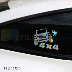 Toyota Ford Jeep Mitsubishi Off Road 4x4 Hologram Oto Sticker Araba Yapıştırma Etiket 15 X 11 Cm