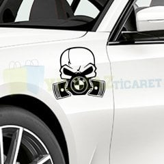 Bmw Logo Kurukafa Oto Motosiklet Sticker Araba Yapıştırma Etiket Çıkartma Kaliteli Folyo