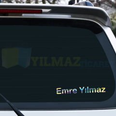 Kişiye Özel İsim Soyisim Hologram Motosiklet Oto Sticker Araba Etiket Çıkartma 2 Adet