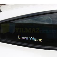 Kişiye Özel İsim Soyisim Hologram Motosiklet Oto Sticker Araba Etiket Çıkartma 2 Adet