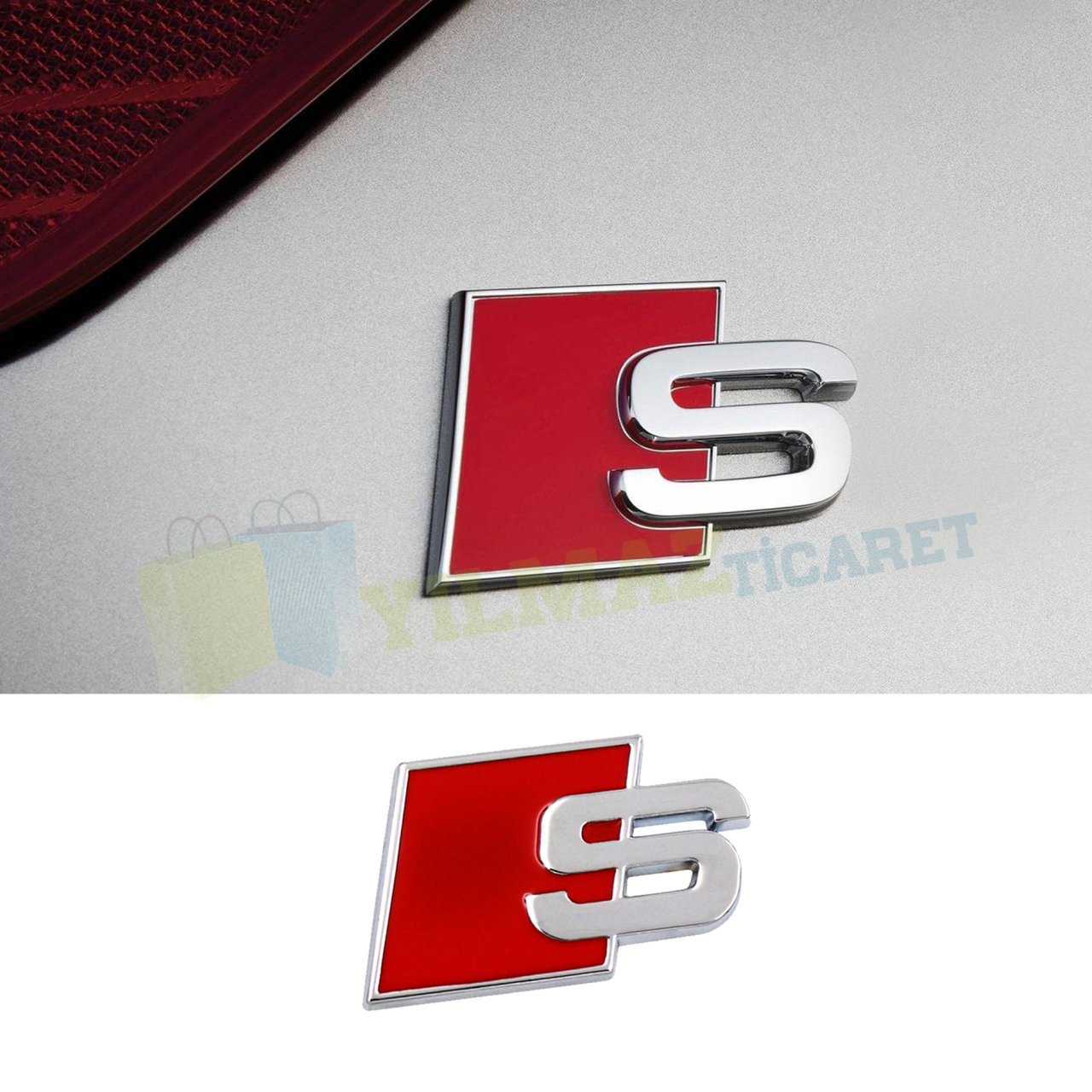 Audi S Logo Arka Bagaj Arma Yapıştırma Paslanmaz Çelik