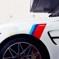 Bmw M Power Çamurluk Tampon Şerit Oto Sticker Araba Etiket 1 Çift