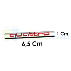Audi Quattro Bagaj Çamurluk Torpido Logo Arma Amblem Paslanmaz Çelik Parlak Kırmızı 1 Adet