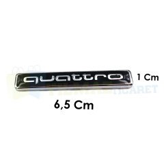Audi Quattro Bagaj Yan Çamurluk Torpido Logo Amblem Paslanmaz Çelik 1 Adet Siyah