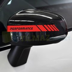 Bmw Performance Yan Ayna Şerit Oto Sticker Yapıştırma Etiket 6 Adet