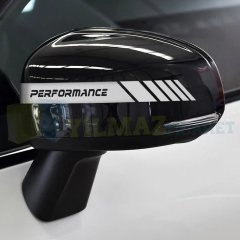 Bmw Performance Yan Ayna Şerit Oto Sticker Yapıştırma Etiket 6 Adet