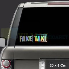 Fake Taxi Hologram Renkli Araba Oto Sticker Etiket Yapıştırma Renkli Çıkartma Aksesuar 20 x 6 Cm