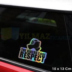 Motosiklet Saygı Hologram Motosiklet Sticker Oto Araba Etiket Renkli Yapıştırma Çıkartma 15 x 13 Cm