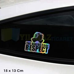 Motosiklet Saygı Hologram Motosiklet Sticker Oto Araba Etiket Renkli Yapıştırma Çıkartma 15 x 13 Cm