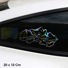 4x4 Toyota Ford Jeep Mitsubishi Off Road 4x4 Hologram Oto Sticker Etiket Yapıştırma 20 x 10 Cm