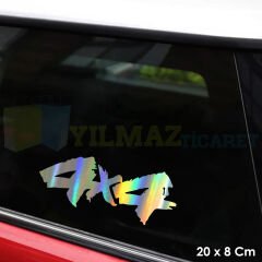 4x4 Toyota Ford Jeep Mitsubishi Off Road Hologram Oto Sticker Etiket Çıkartma Yapıştırma 20 x 8 cm