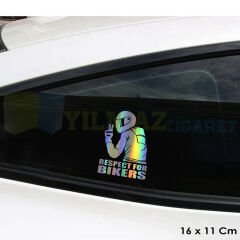 Motosiketi Farket Saygı Hologram Sticker Motosiklet Araba Etiket Çıkartma Aksesuar Renkli 16 x 11 Cm