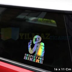 Motosiketi Farket Saygı Hologram Sticker Motosiklet Araba Etiket Çıkartma Aksesuar Renkli 16 x 11 Cm