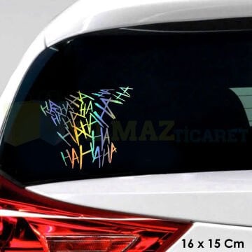 Ha Ha Ha Cam Hologram Oto Motosiklet Sticker Etiket Yapıştırma Çıkartma Aksesuar 16 x 15 Cm