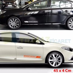 Renault Sport Yan Kapı Altı Marşpiyel Oto Sticker Etiket 2 Adet