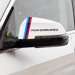 Bmw M Performance Dikiz Yan Ayna Kapağı Oto Şerit Sticker Araba Etiket Yapıştırma 1 Çift