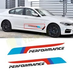 Bmw M Performance Yan Kapı Altı Oto Sticker Yapıştırma 2 Ad