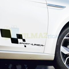 Tüm Araçlara Size Özel Sport Yan Kapı Altı Oto Sticker Etiket 2 Adet