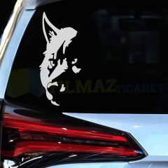 Türk Bozkurt Kurt Silüeti Cam Oto Sticker Etiket Araba Yapıştırma Çıkartma Kaliteli Folyo