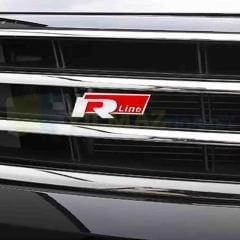Volkswagen R Line Ön Panjur Izgara Vidalı Metal Arma Amblem Logo Kırmızı Yüksek Kalite