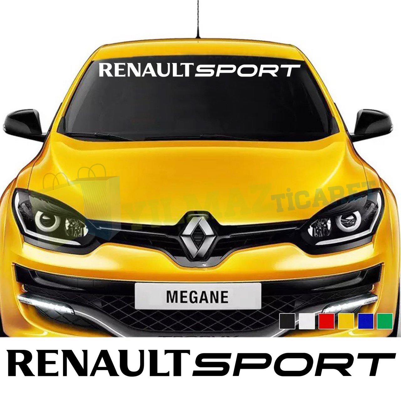 Renault Sport Ön Arka Cam Oto Sticker Büyük Etiket Yapıştırma