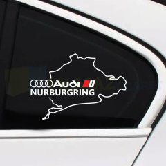 Audi Logo Arma Nürburgring Cam Oto Sticker Etiket Yapıştırma