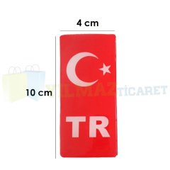 Tr Plaka Türk Bayrağı Damla Sticker Etiket Yapıştırma 1 Çift