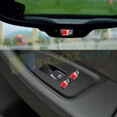 Audi S Line Logo Sibop Kapağı Direksiyon Jant Vites Damla Sticker 4+10 Adet