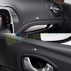 Bmw M Logo Torpido Ayna Kapı Kolu Direksiyon Oto Sticker 4 Adet
