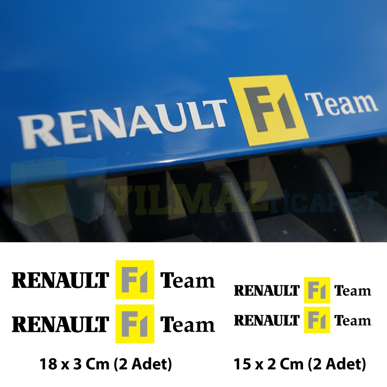 Renault F1 Team Oto Sticker Set 4 Adet Yan Ayna Tampon Yapıştırma Araba Etiket Araç Araba Çıkartma