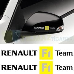 Renault F1 Team Oto Sticker Set 4 Adet Yan Ayna Tampon Yapıştırma Araba Etiket Araç Araba Çıkartma