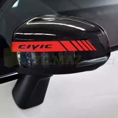 Honda Civic Yan Ayna Şerit Sticker Çıkartma Yapıştırma Etiket 6 Adet Kaliteli Folyo