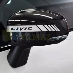 Honda Civic Yan Ayna Şerit Sticker Çıkartma Yapıştırma Etiket 6 Adet Kaliteli Folyo