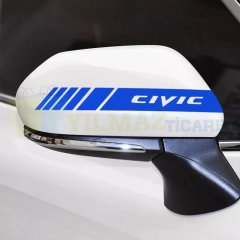 Honda Civic Yan Ayna Şerit Sticker Çıkartma Yapıştırma Etiket 6 Adet Kaliteli Folyo