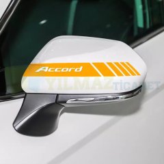 Honda Accord Yan Ayna Şerit Sticker Çıkartma Yapıştırma Araç Etiket 6 Adet Kaliteli Folyo