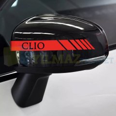 Renault Clio Yan Ayna Şerit Sticker Çıkartma Yapıştırma Araç Etiket 6 Adet Kaliteli Folyo