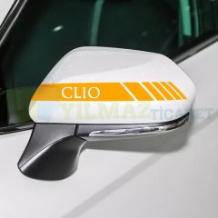 Renault Clio Yan Ayna Şerit Sticker Çıkartma Yapıştırma Araç Etiket 6 Adet Kaliteli Folyo