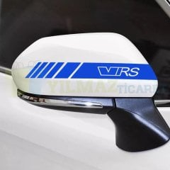 Skoda VRS Yan Ayna Şerit Sticker Çıkartma Yapıştırma Araç Etiket 6 Adet Kaliteli Folyo