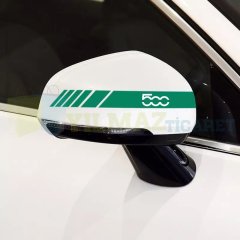 Fiat 500 Yan Ayna Kapağı Şerit Sticker Çıkartma Yapıştırma Araç Etiket 6 Adet Kaliteli Folyo