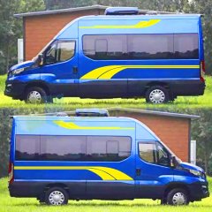 Karavan Çekme Yan Şerit Oto Sticker Yapıştırma Etiket 2 Adet