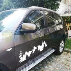 Orman Ağaç Dağ Karavan Off Road Oto Sticker Araba Yapıştırma