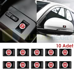 Fiat Logo Direksiyon Jant Vites Torpido Damla Oto Sticker 4 Adet