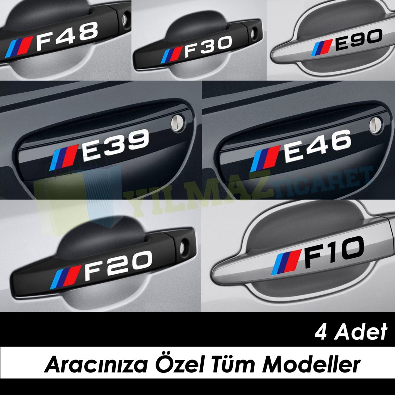 Bmw M Logo Kapı Kolu Oto Sticker E46 E90 E60 E39 E36 F30 F10 E70