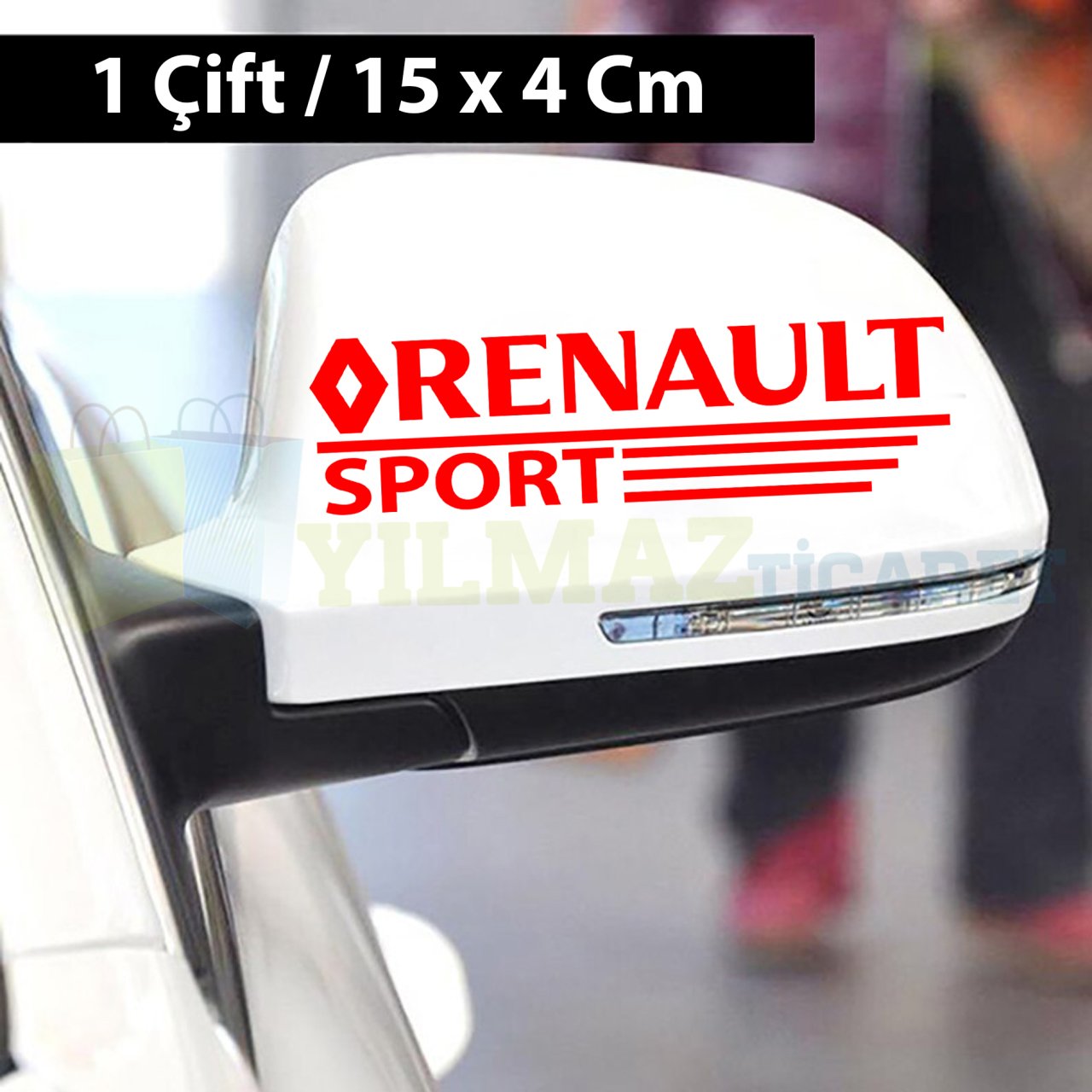 Renault Sport Logo Yan Ayna Şerit Oto Sticker Yapıştırma 1 Çift Etiket Çıkartma