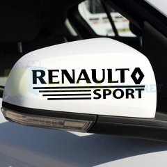 Renault Sport Logo Yan Ayna Şerit Oto Sticker Yapıştırma 1 Çift Etiket Çıkartma