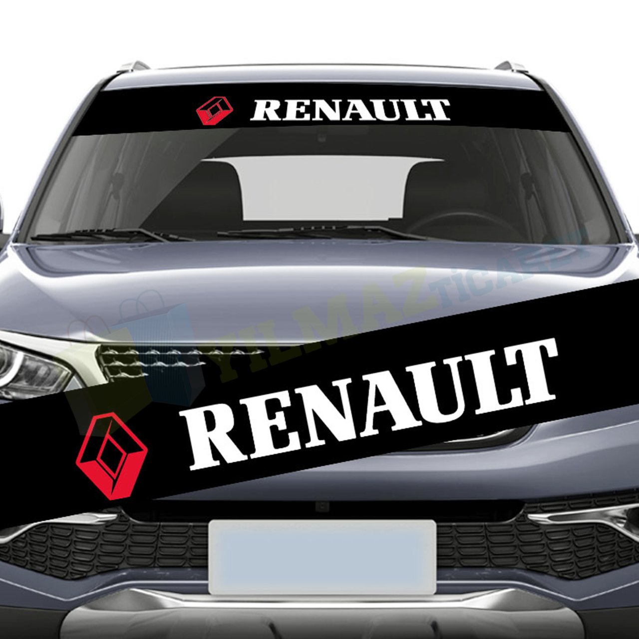 Renault Logo Ön Arka Cam Güneşlik Oto Sticker Yapıştırma Etiket