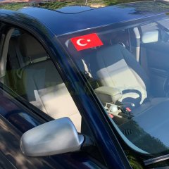 Türk Bayrağı Ön Cam Sticker Yapıştırma Tr Plaka Damla Silikon Etiket Araba 3 Parça