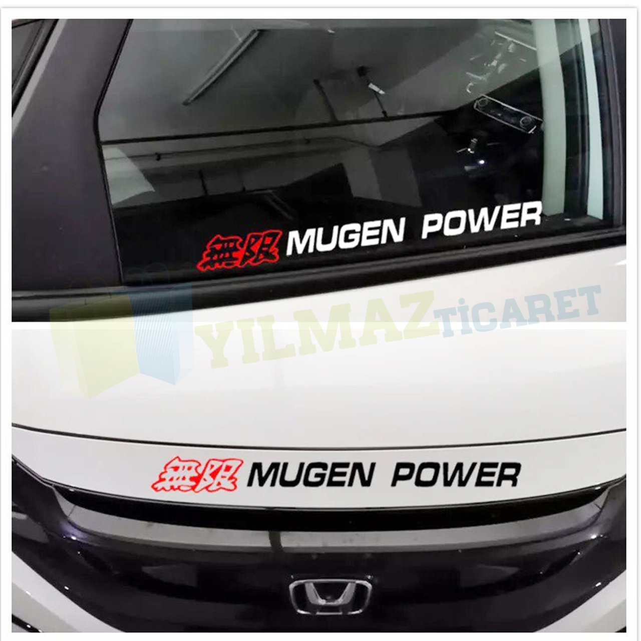 Honda Mugen Power Logo Kaput Cam Oto Sticker Çıkartma Etiket 2 Ad