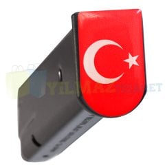 Türk Bayrak Şarjör Kapağı Sticker Damla Etiket Yapıştırma 4 Adet